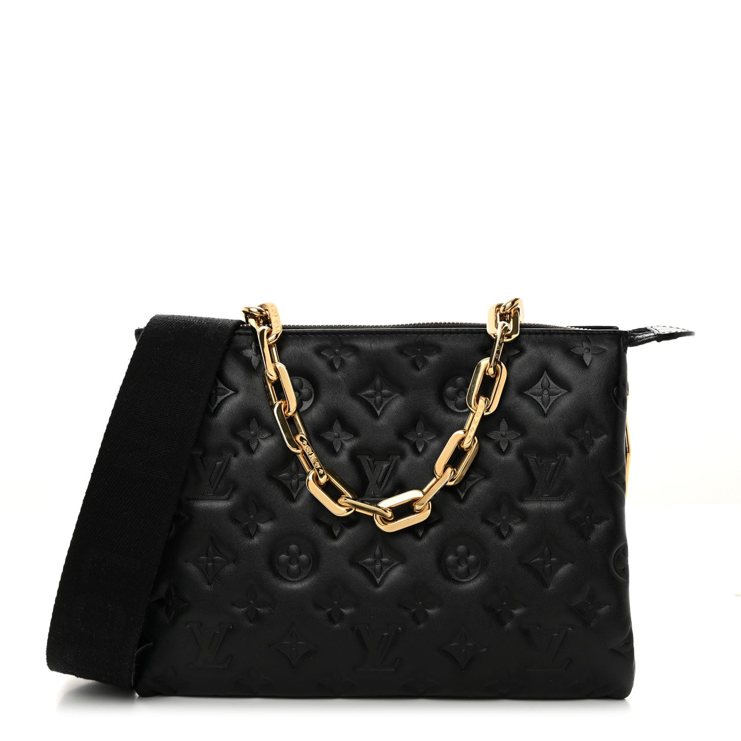 Lambskin Embossed Monogram Coussin PM Black