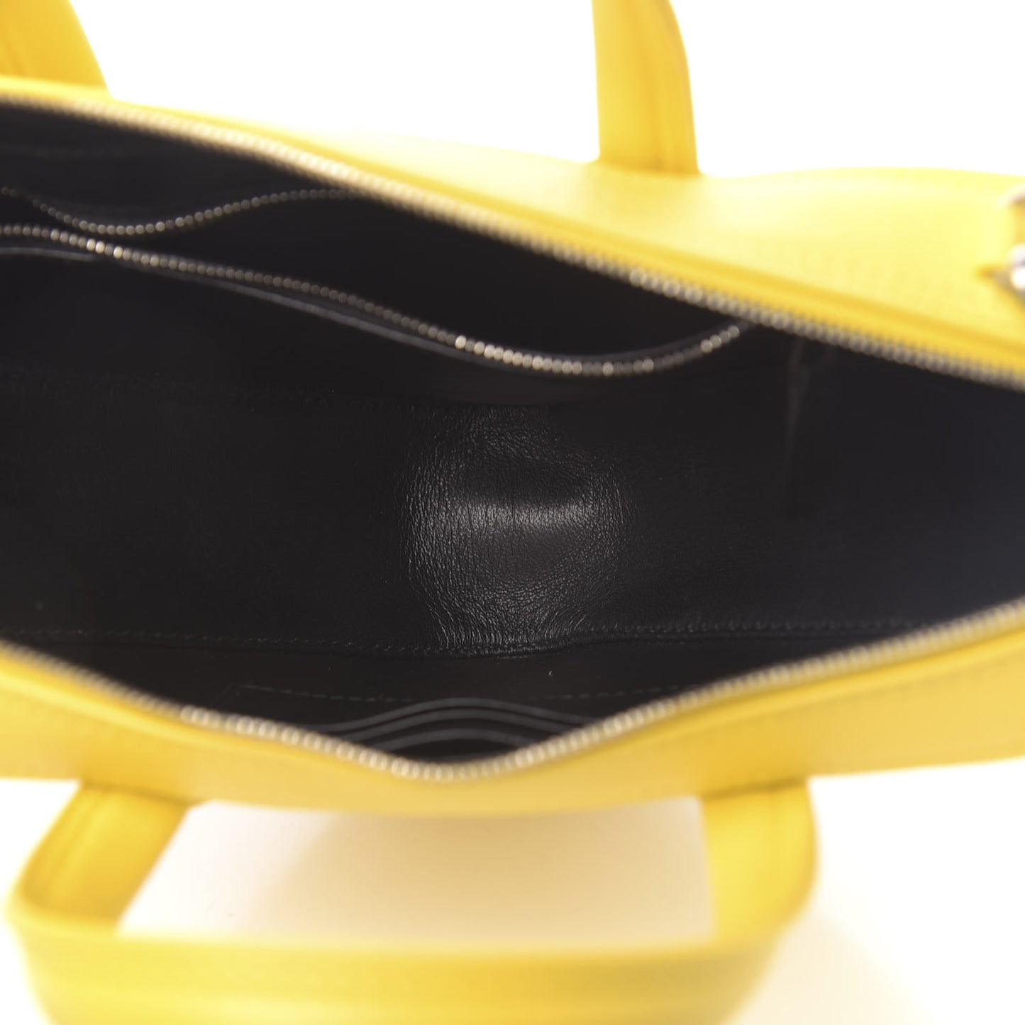 Shiny Day Calfskin Logo XS Triangle Duffle Jaune Black