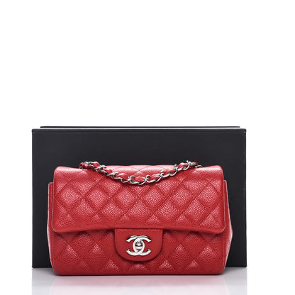 Chanel Caviar Quilted Mini Rectangular Flap Red 8 of 8