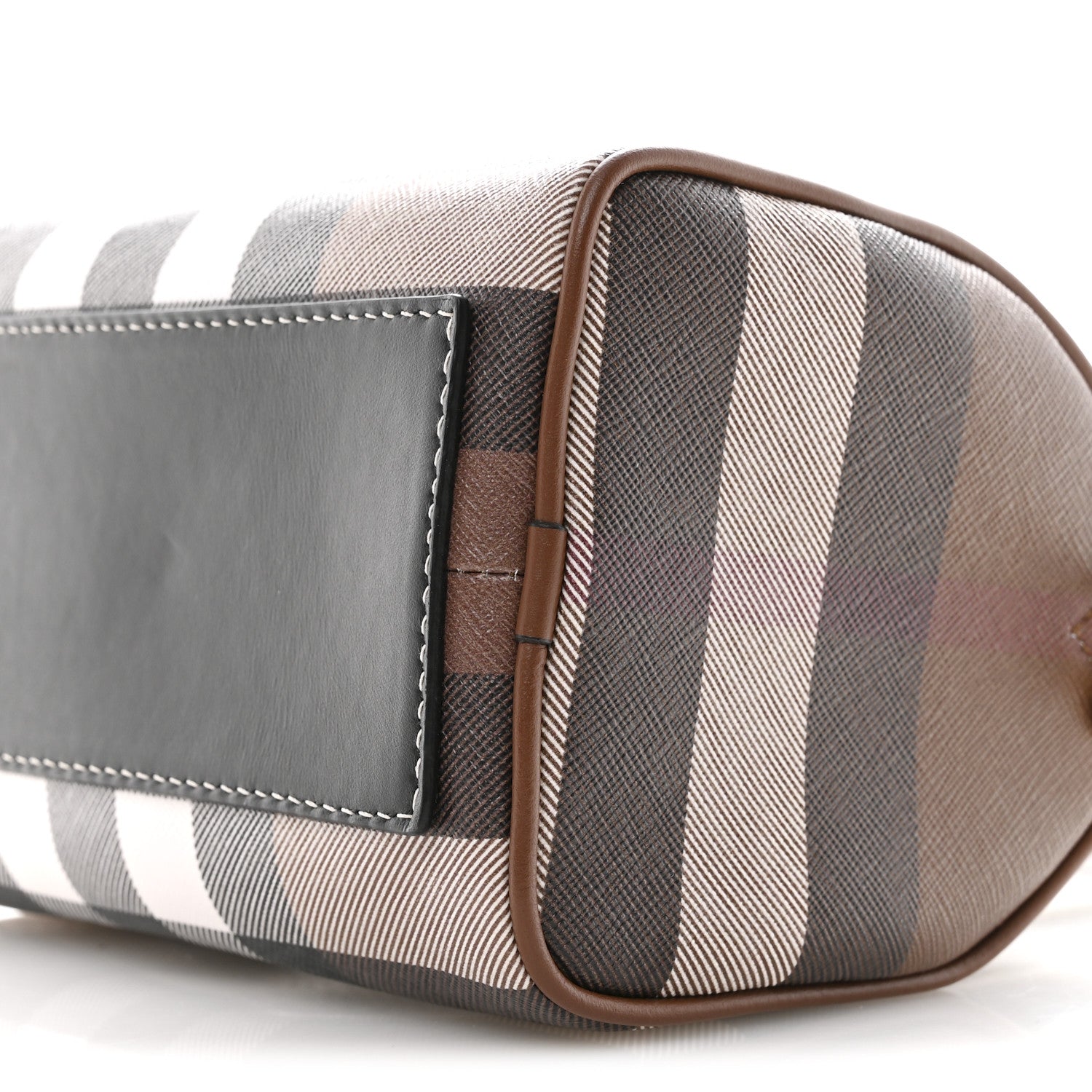 Burberry E-canvas Check Mini Bowling Bag Dark Birch Brown 11 of 12