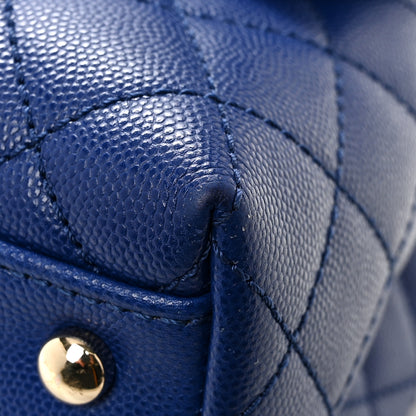 Chanel Caviar Quilted Small Coco Handle Flap Blue 11 of 12
