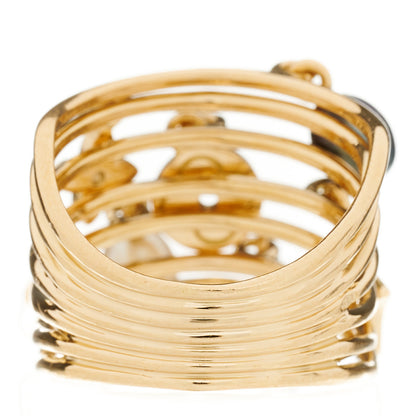 Louis Vuitton 18K Yellow Gold Freshwater Pearl Monogram Charm Ring 52 6 2 of 3