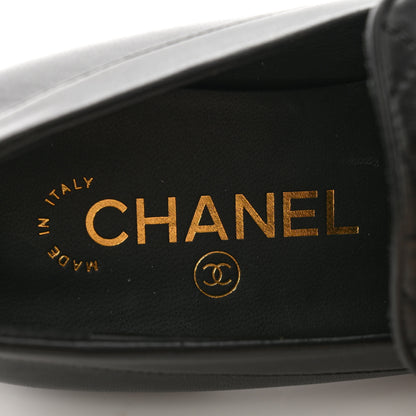 Chanel Lambskin Quilted Pearl Embellished Mocassin Loafers 35 Black 7 of 11