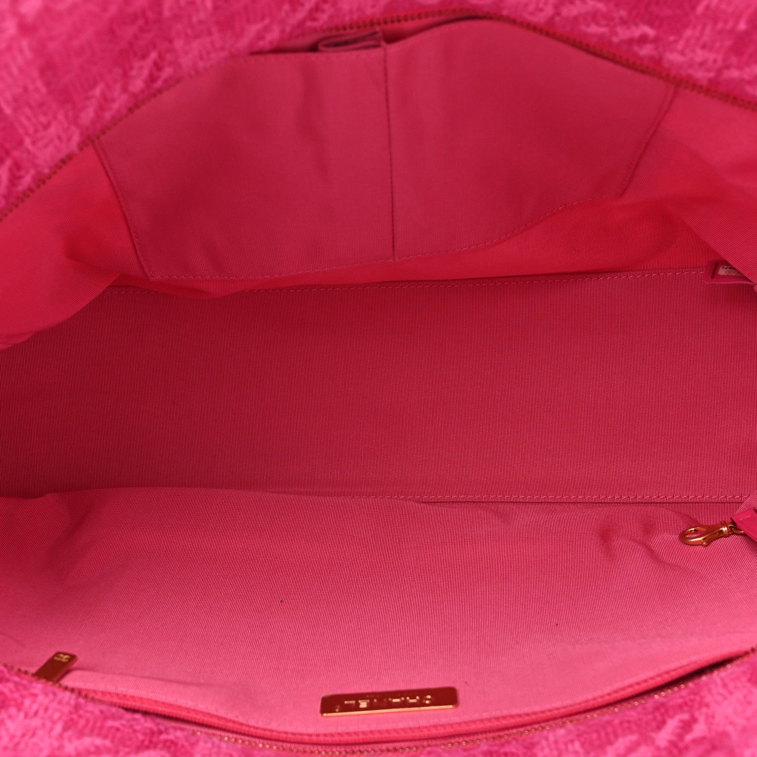 Chanel Wool Tweed Large Zipped Shopping Tote Pink 5 of 10