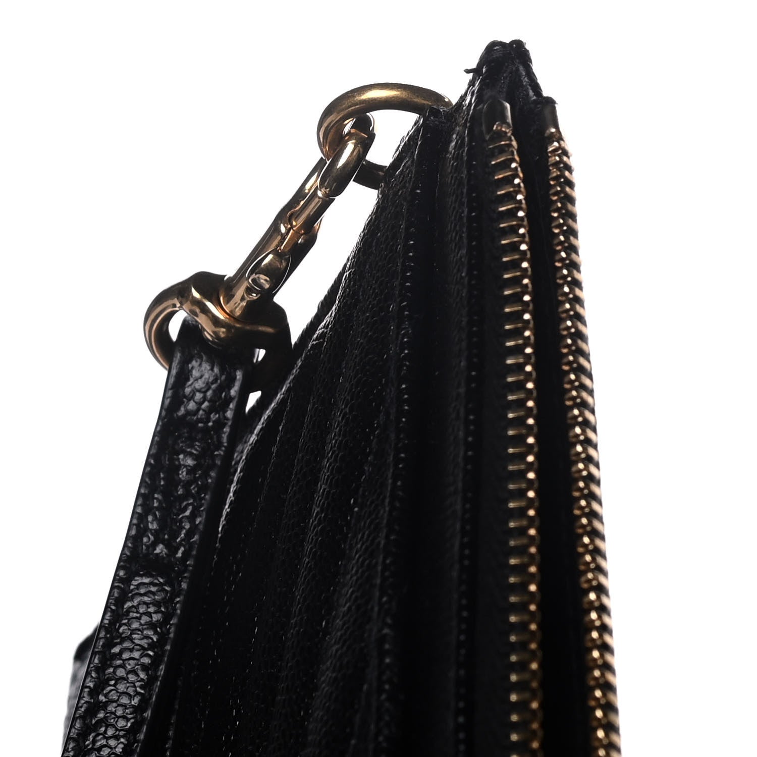 Saint Laurent Grain De Poudre Chevron Monogram Large Bill Pouch Black 14 of 17