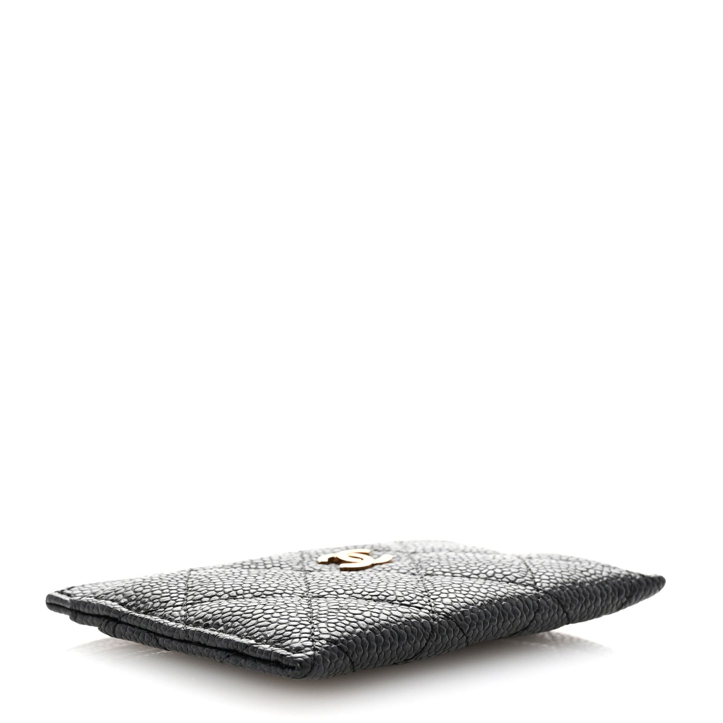 Caviar Quilted Card Holder Black
