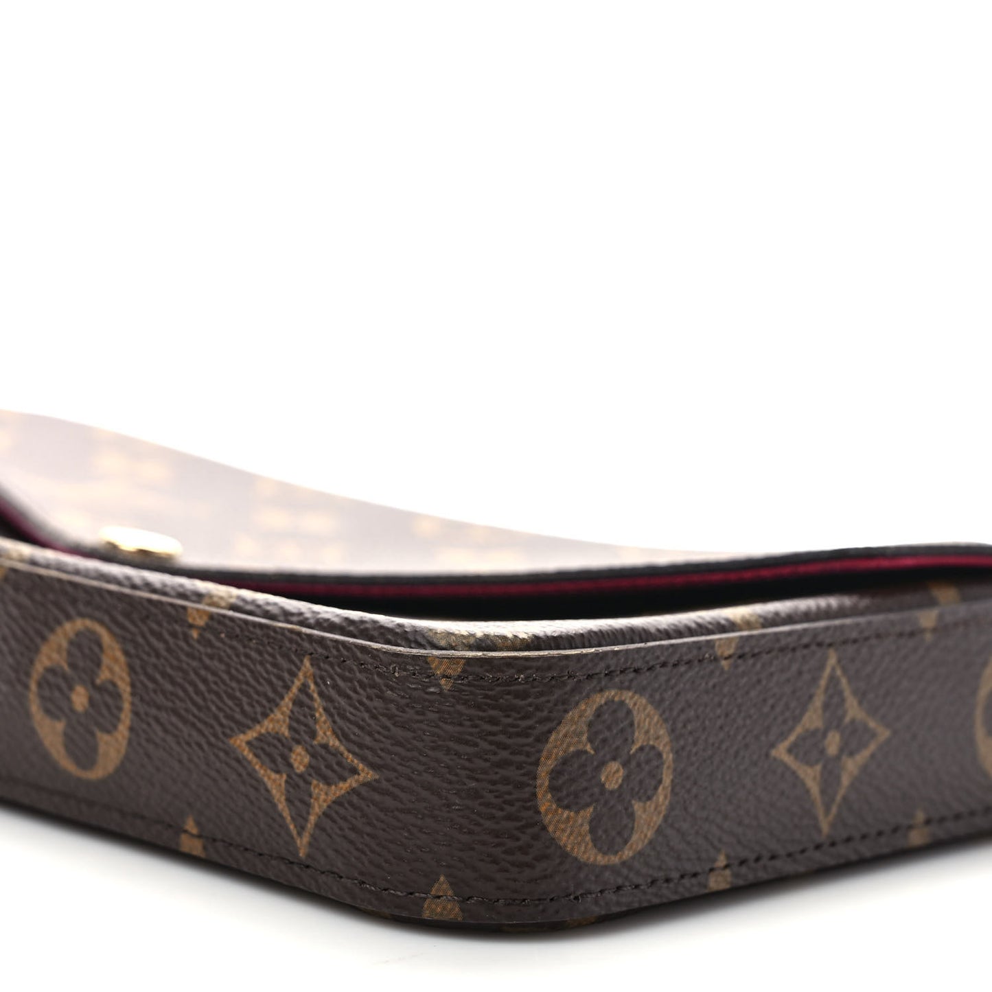 Monogram Pochette Felicie Chain Wallet Fuchsia