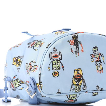 Prada Tessuto Nylon Saffiano Robot Cinch Backpack Astrale 5 of 10