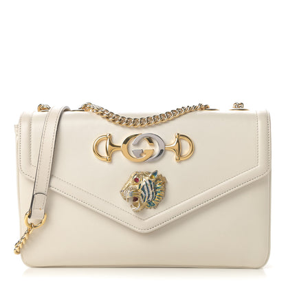 Gucci Vitello Palmellato Lux Crystal Medium Rajah Shoulder Bag Mystic White Multicolor 1 of 16