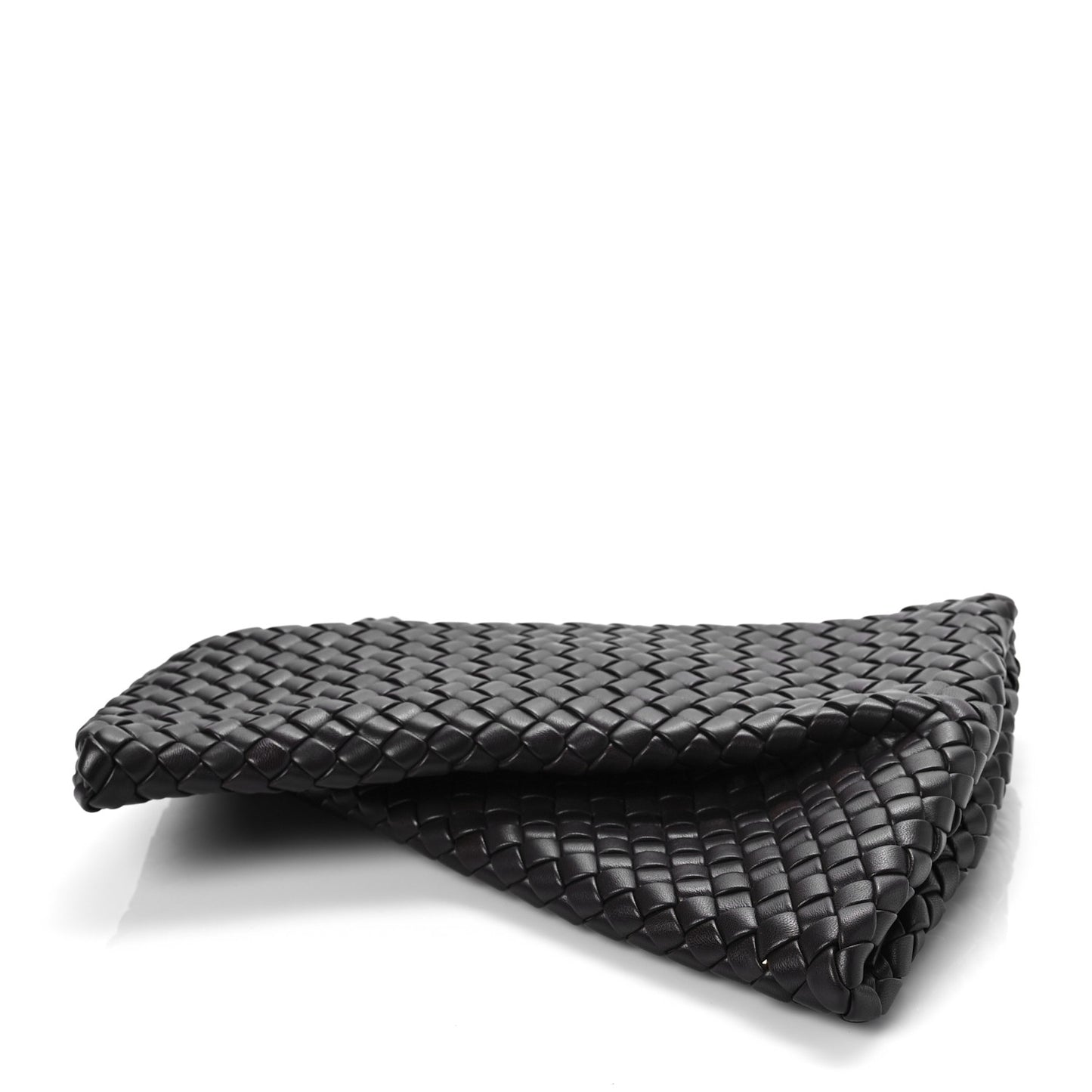 Nappa Intrecciato Crisscross Clutch Fondente