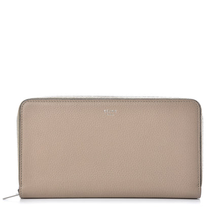 Celine Grained Calfskin Large Zip Around Multifunction Wallet Dune 1 of 7