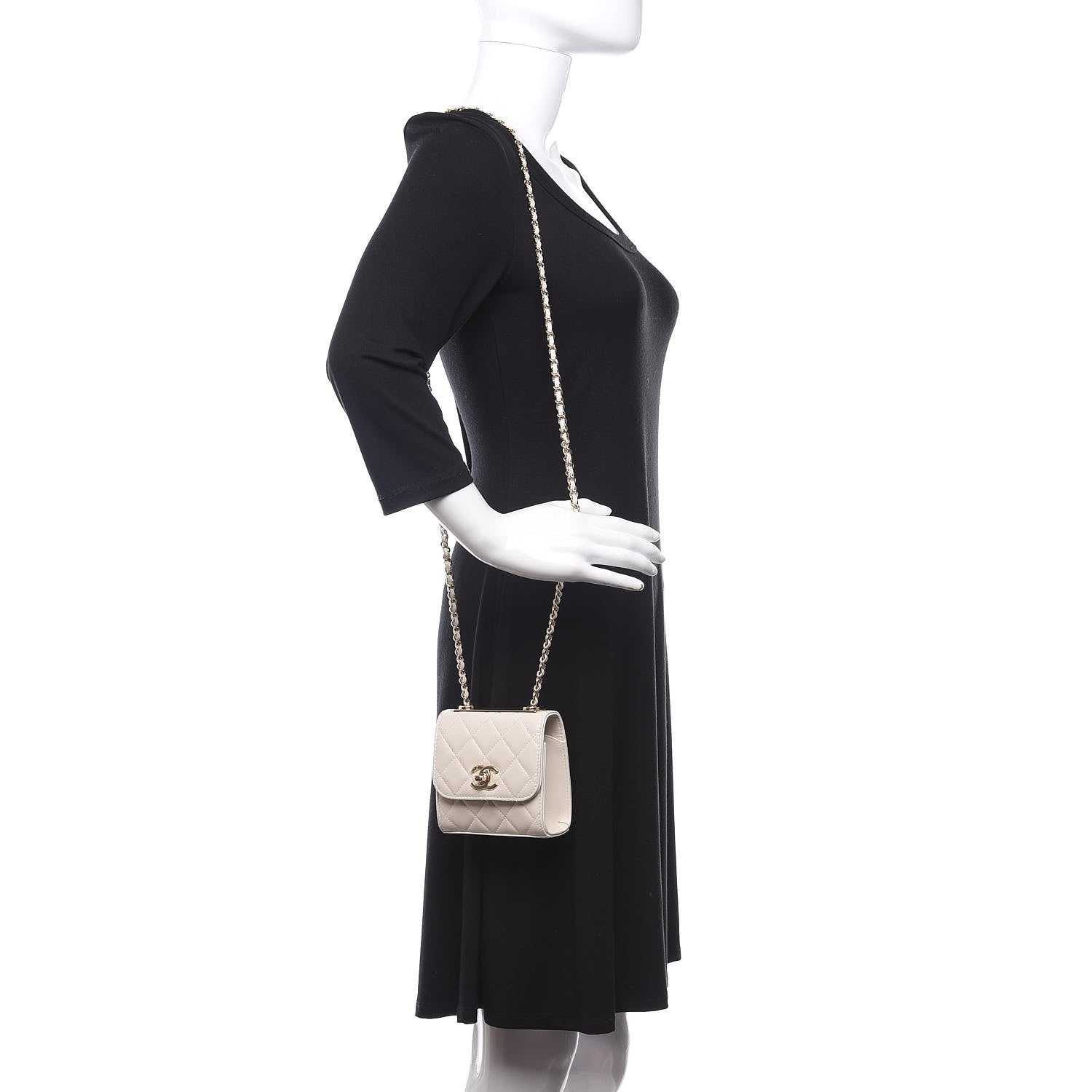 Chanel Lambskin Quilted Mini Trendy CC Chain Wallet White 2 of 10