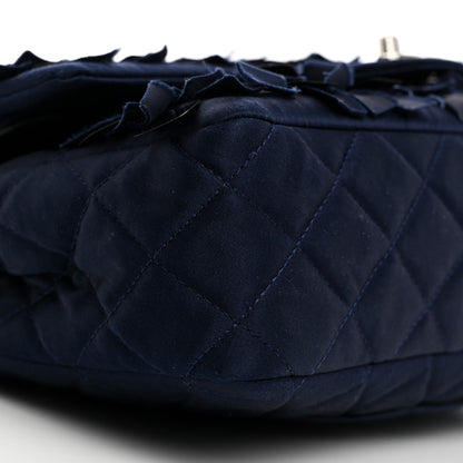 Chanel Satin Paillette Sequin Quilted Medium Single Flap Navy 9 of 10