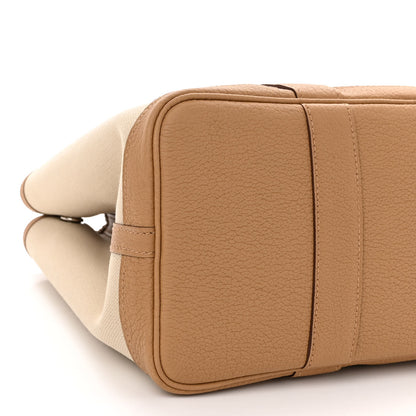 Hermes Toile Militaire Vache Country Garden Party 30 TPM Tote Beton Etoupe 9 of 11