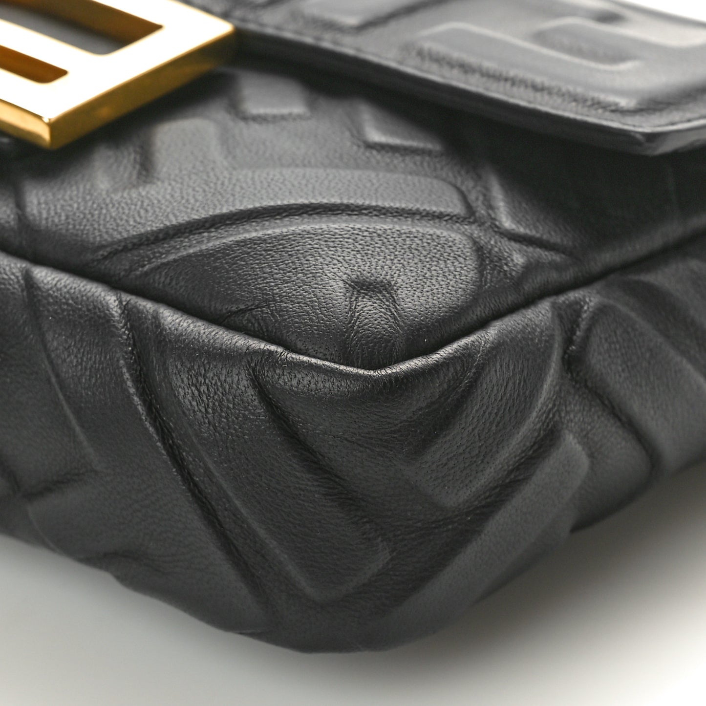 Nappa FF 1974 Embossed Mini Baguette Black