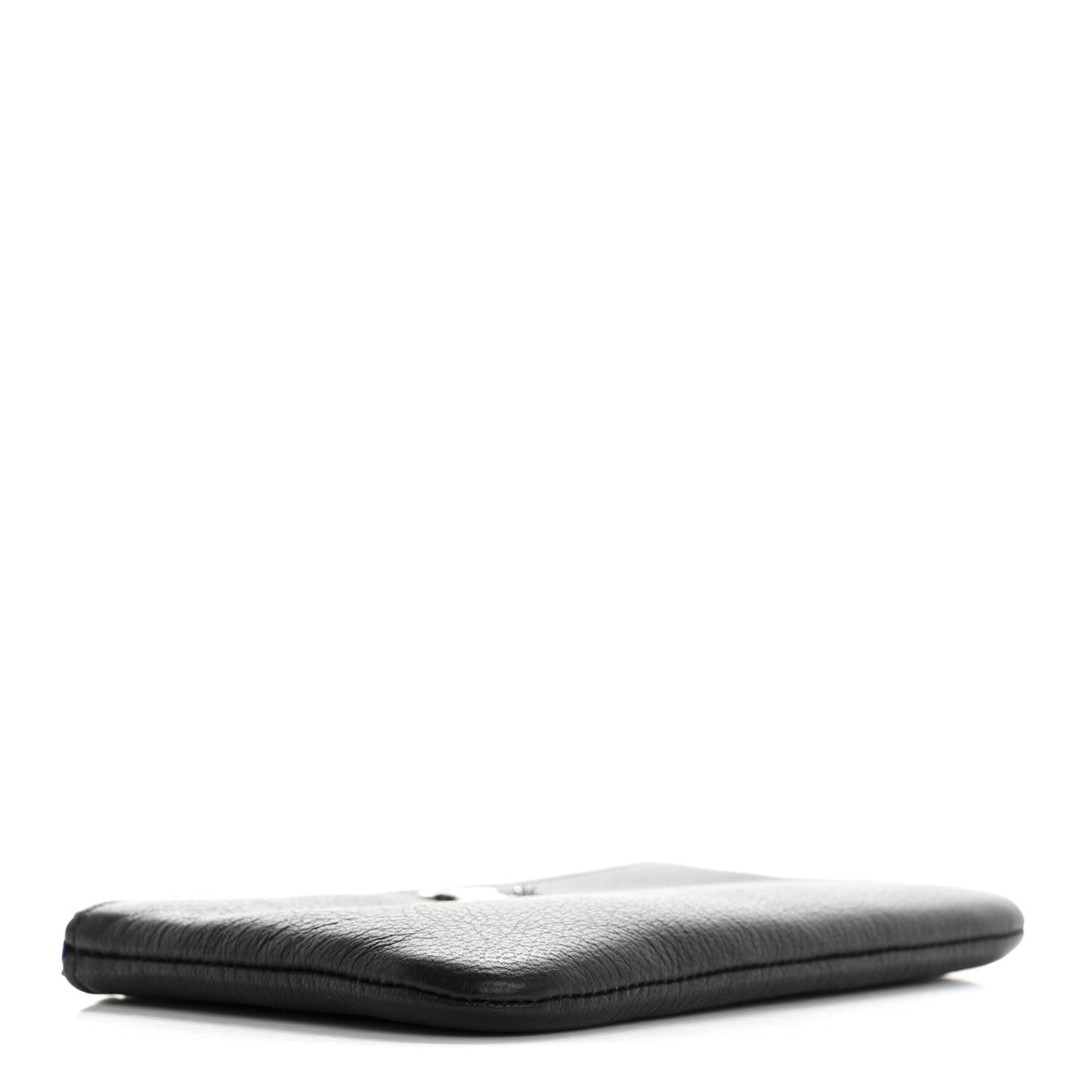 Goatskin Camellia CC Cosmetic Pouch Black