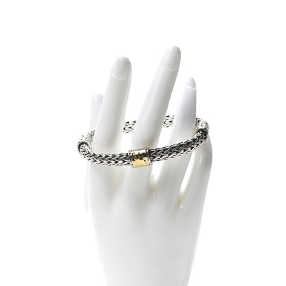 John Hardy Sterling Silver 22K Yellow Gold 10mm Classic Chain Hammered Bracelet 2 of 5