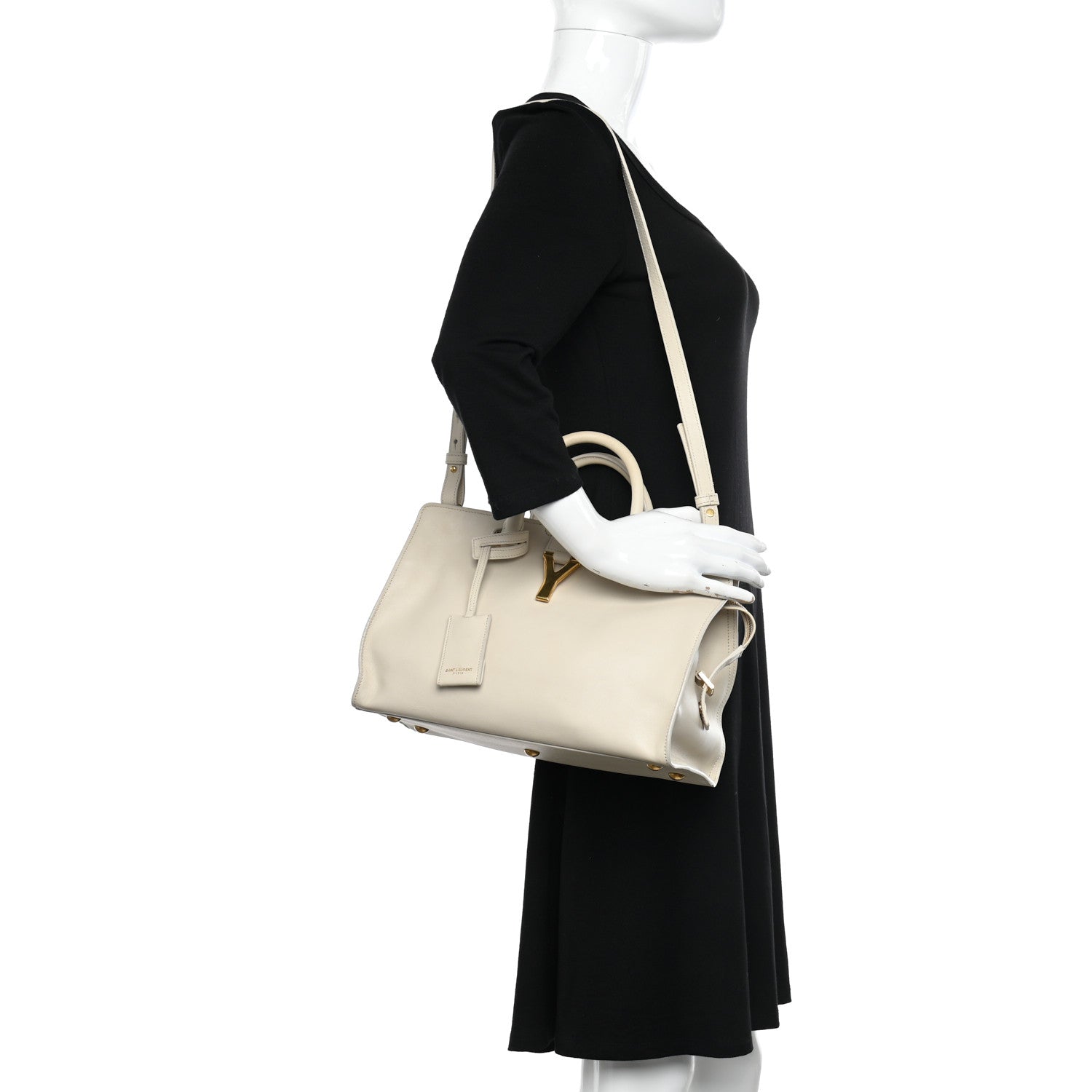Saint Laurent Calfskin Small Classic Y Cabas Beige 2 of 16