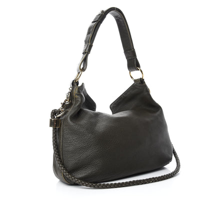 Gucci Pebbled Calfskin Medium G Wave Shoulder Bag Olive Green 3 of 11