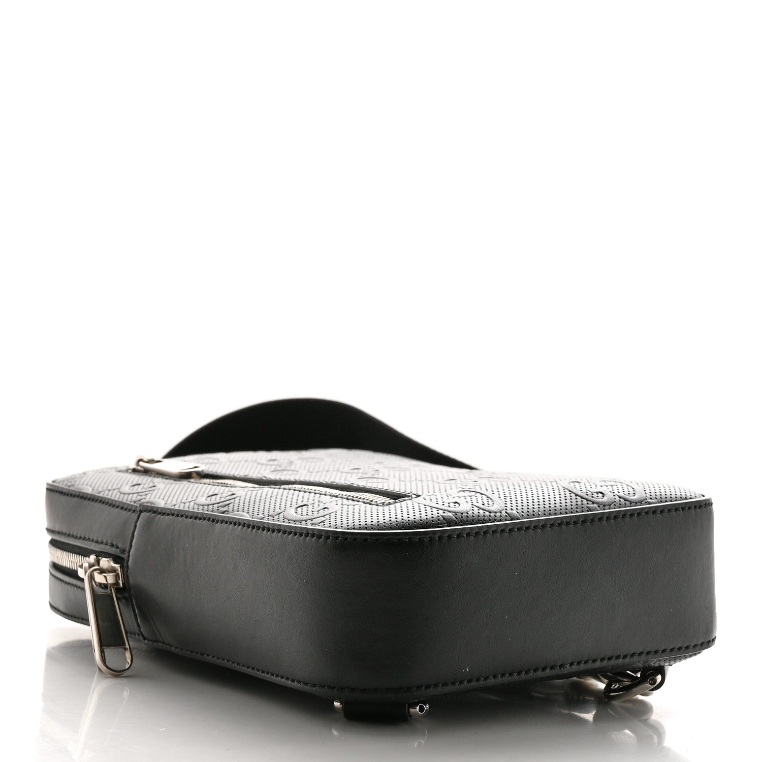 Gucci Calfskin GG Tennis Embossed Sling Backpack Black 4 of 9