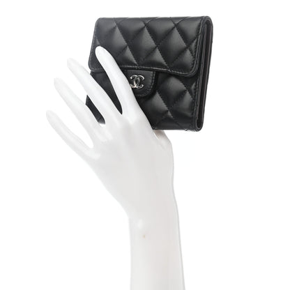 Chanel Lambskin Quilted Compact Flap Wallet Black 2 of 7