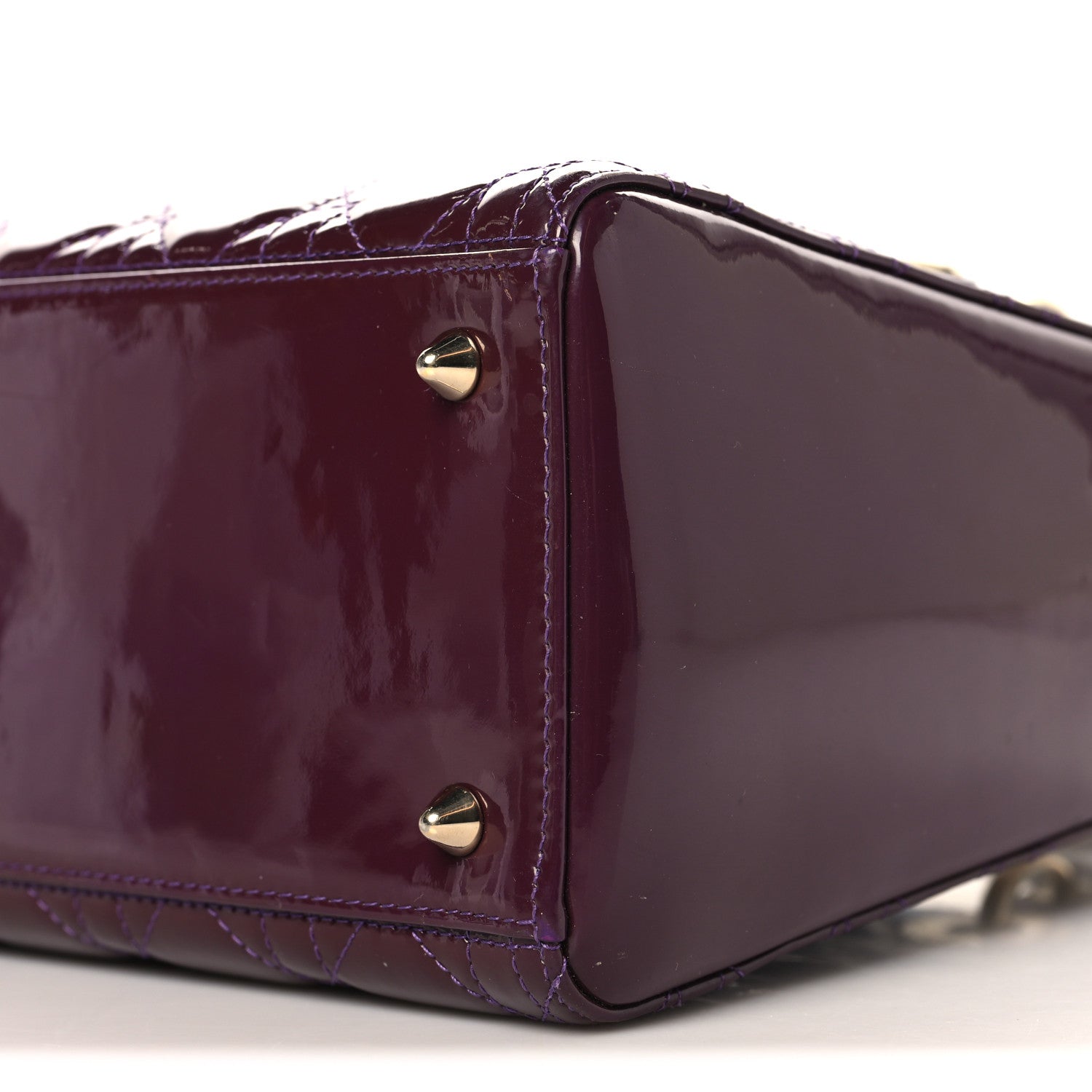 Christian Dior Patent Cannage Medium Lady Dior Purple 10 of 13