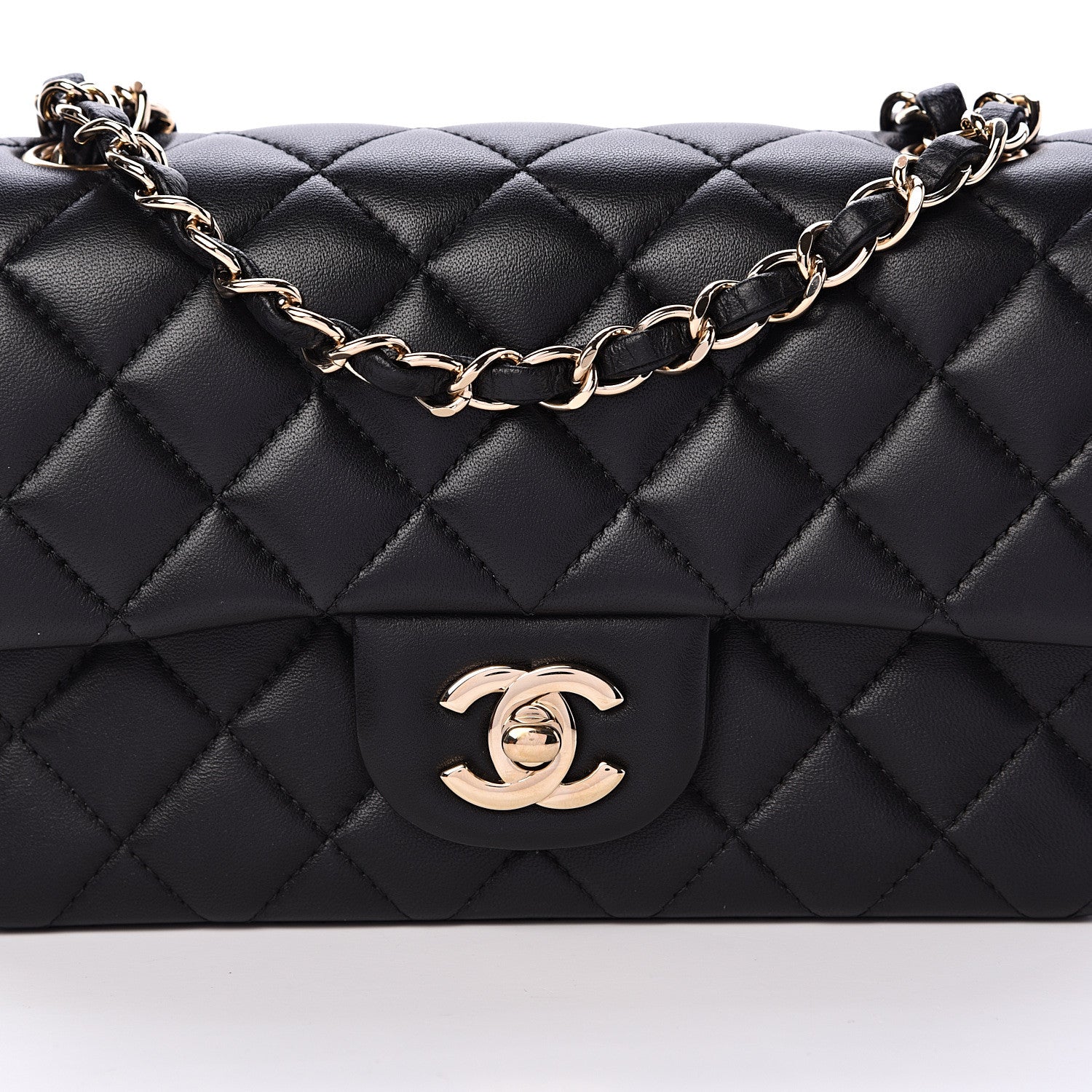 Chanel Lambskin Quilted Mini Rectangular Flap Black 7 of 10