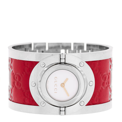 Gucci Stainless Steel Calfskin 33mm Twirl Quartz Watch Red 2 of 4