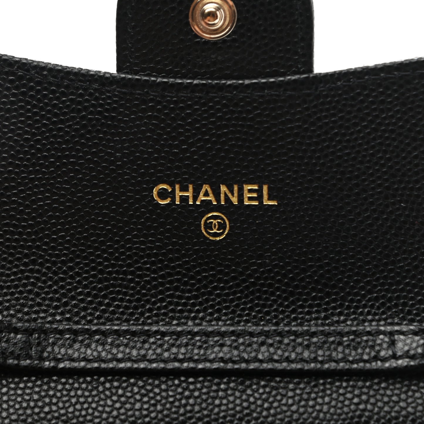 Caviar Quilted Flap Card Holder On Chain Black