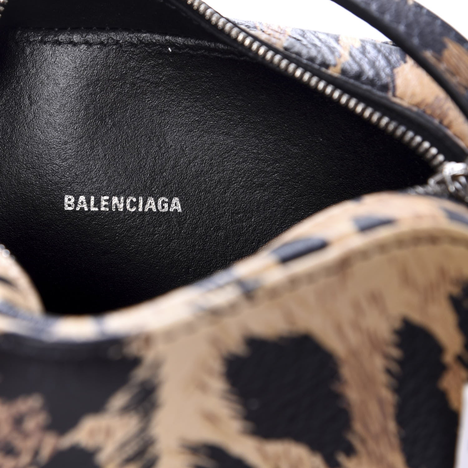 Balenciaga Calfskin Printed Leopard XS Everyday Camera Bag Beige White 5 of 10