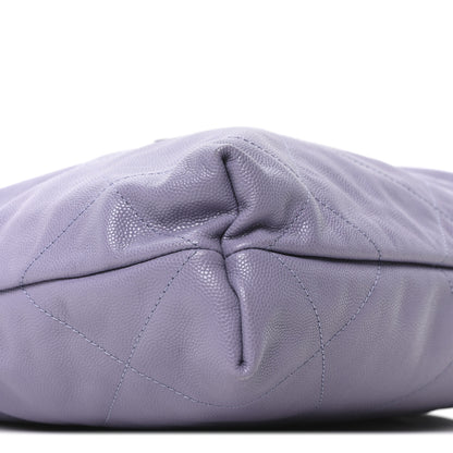 Chanel Shiny Caviar Quilted Monochrome Small Chanel 22 Light Purple 10 of 11