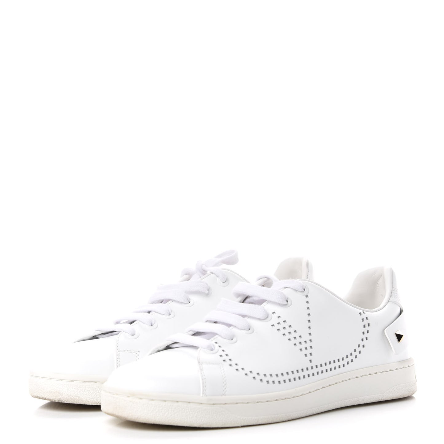Calfskin Womens Backnet Sneakers 37.5 White