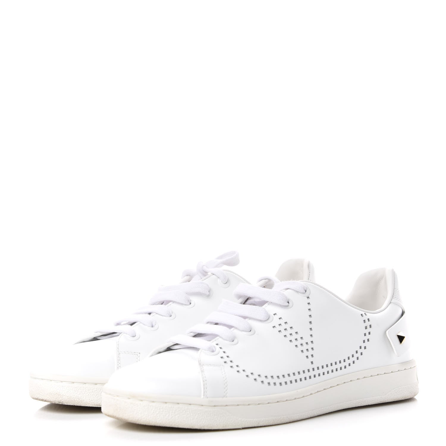 Valentino Garavani Calfskin Womens Backnet Sneakers 37.5 White 3 of 10