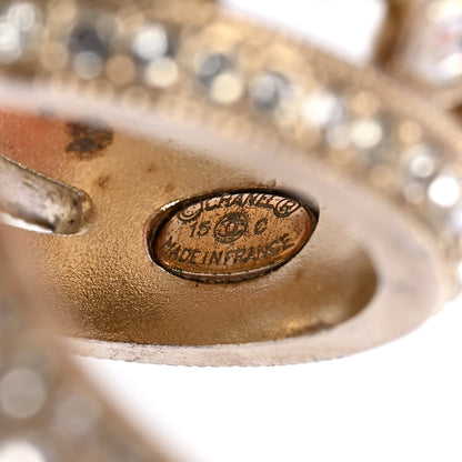 Chanel Crystal Pearl CC Ring 52/6 Gold White 4 of 5