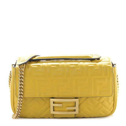 Fendi Nappa Small FF Embossed Midi Chain Baguette Mimosa 1 of 8