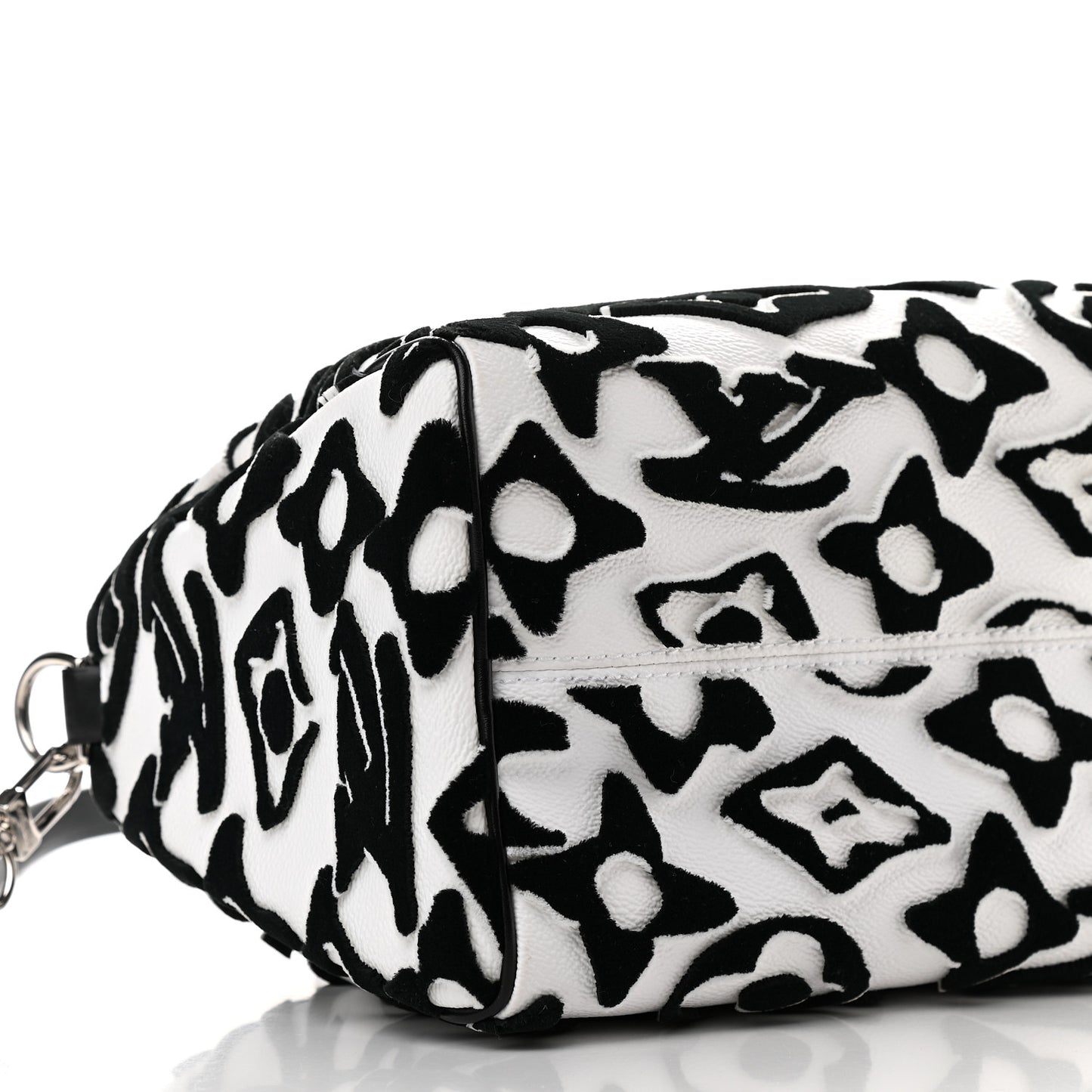 X UF Tufted Monogram Speedy Bandouliere 25 White Black