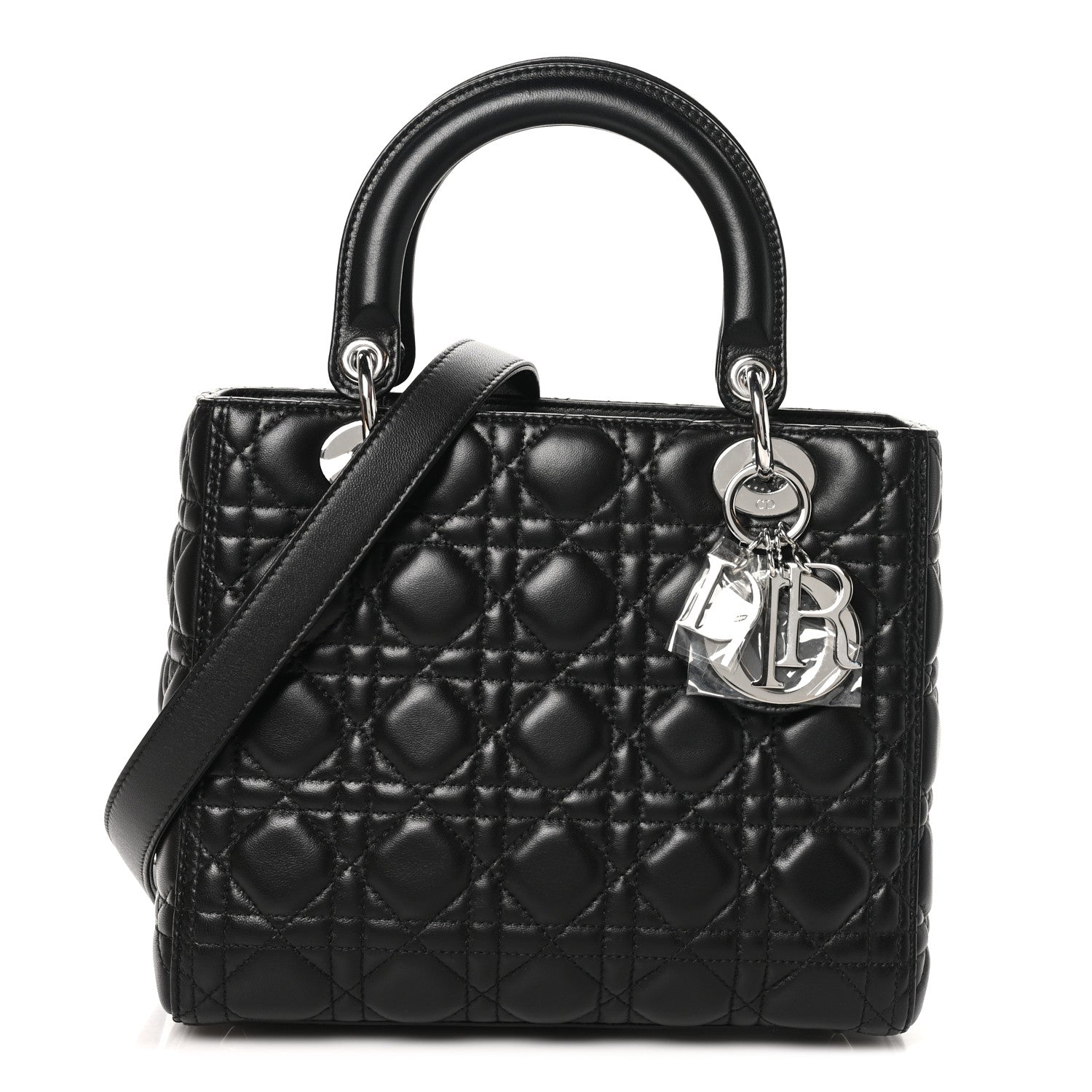 Christian Dior Lambskin Cannage Medium Lady Dior Black 8 of 10
