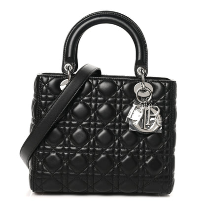 Christian Dior Lambskin Cannage Medium Lady Dior Black 8 of 10