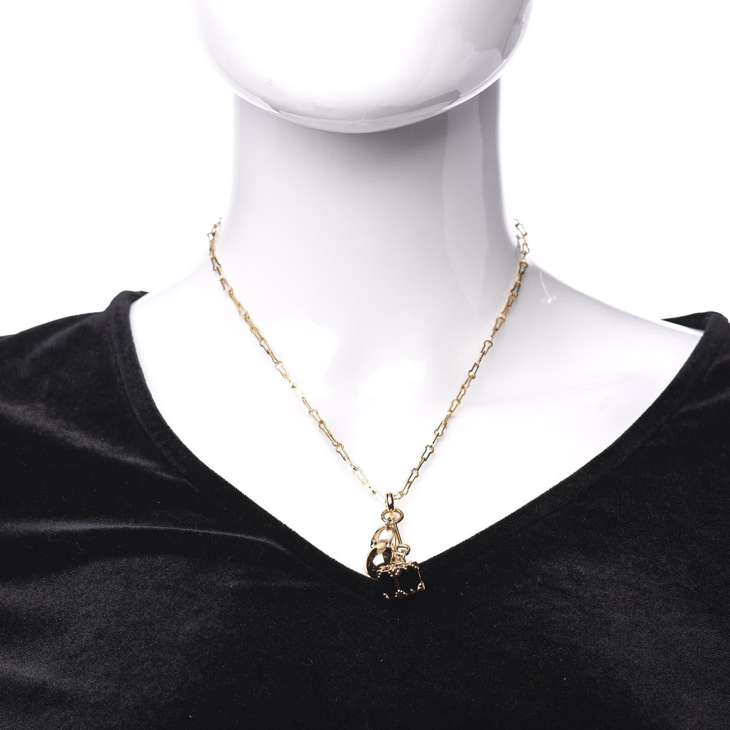 Louis Vuitton Minigram Necklace Gold 2 of 8