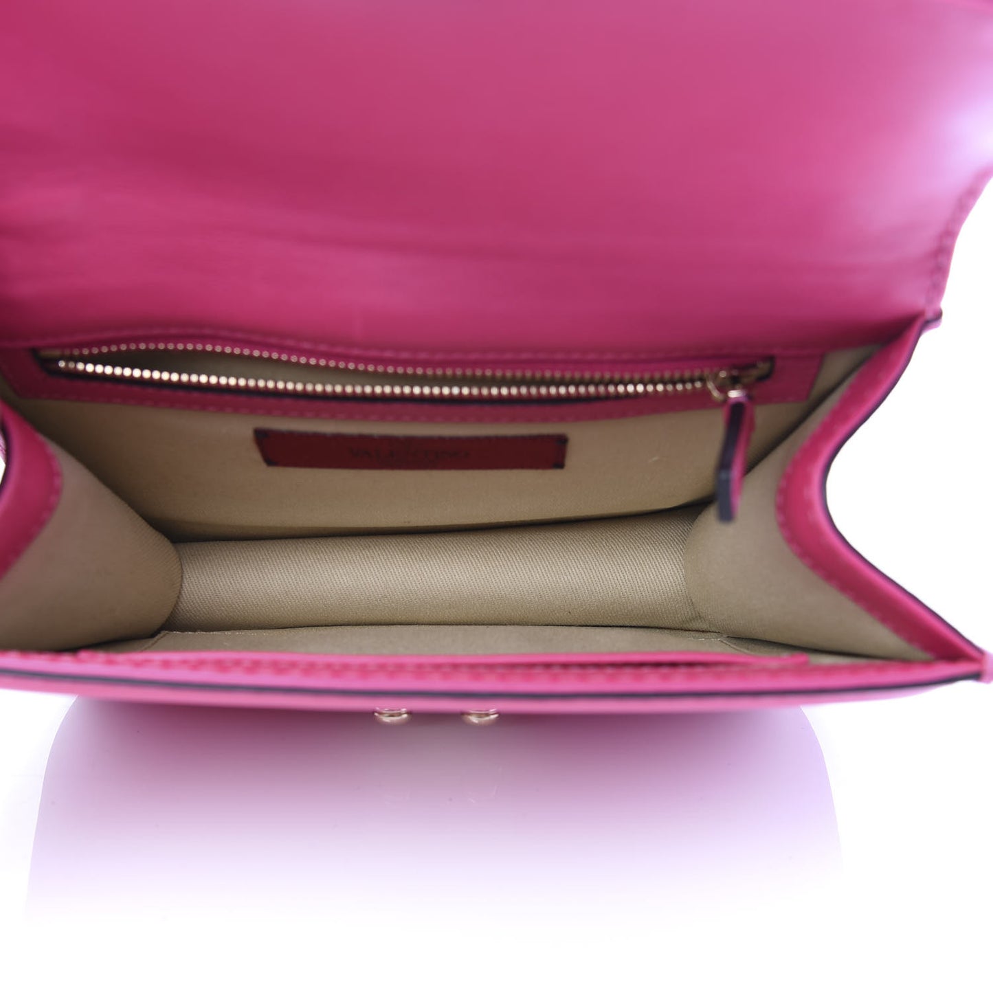 Vitello Small Glam Lock Rockstud Flap Pop Fuxia