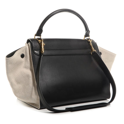Celine Smooth Calfskin Canvas Medium Trapeze Black 3 of 9
