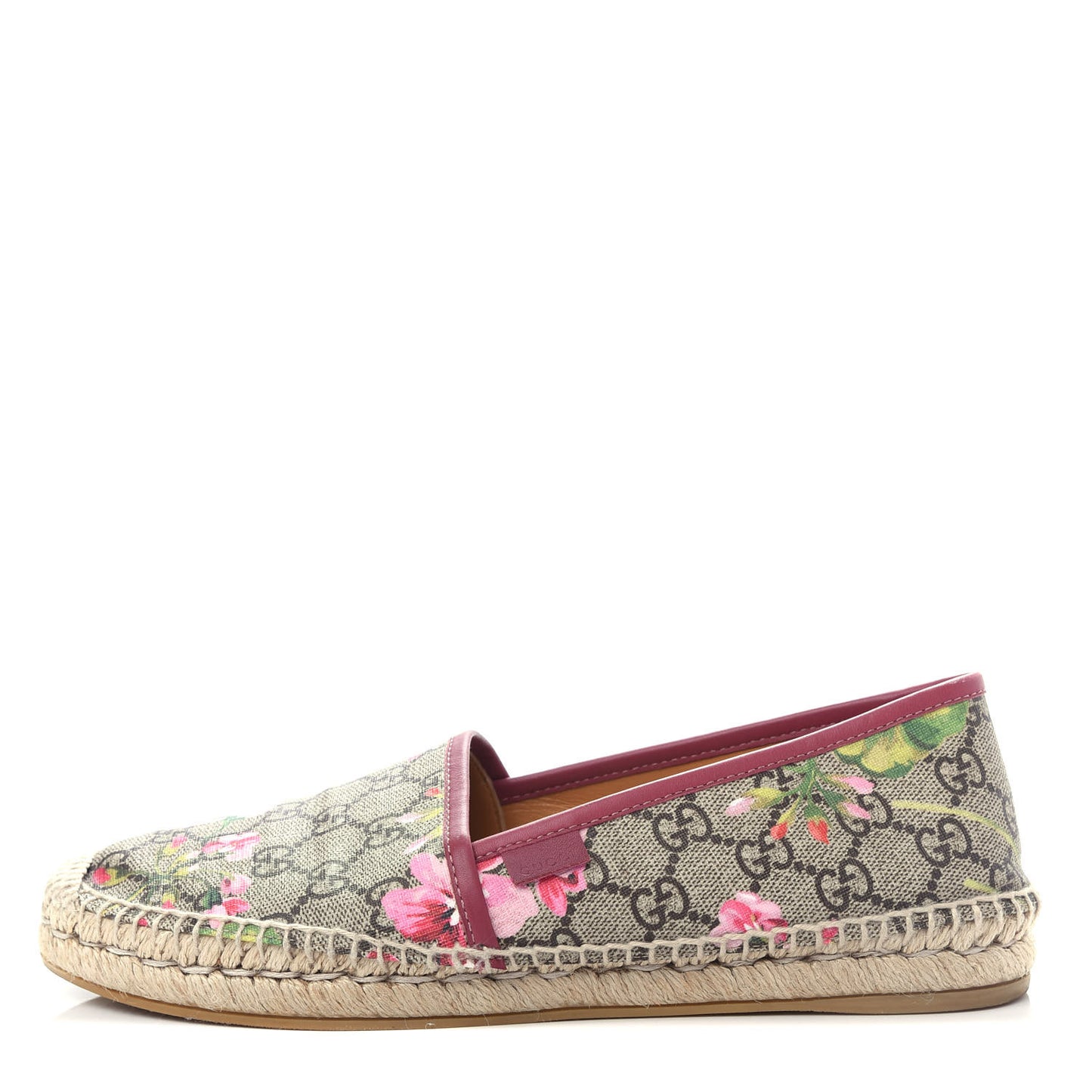 GG Supreme Monogram Blooms Espadrilles 39.5 Beige Multicolor Dry Rose