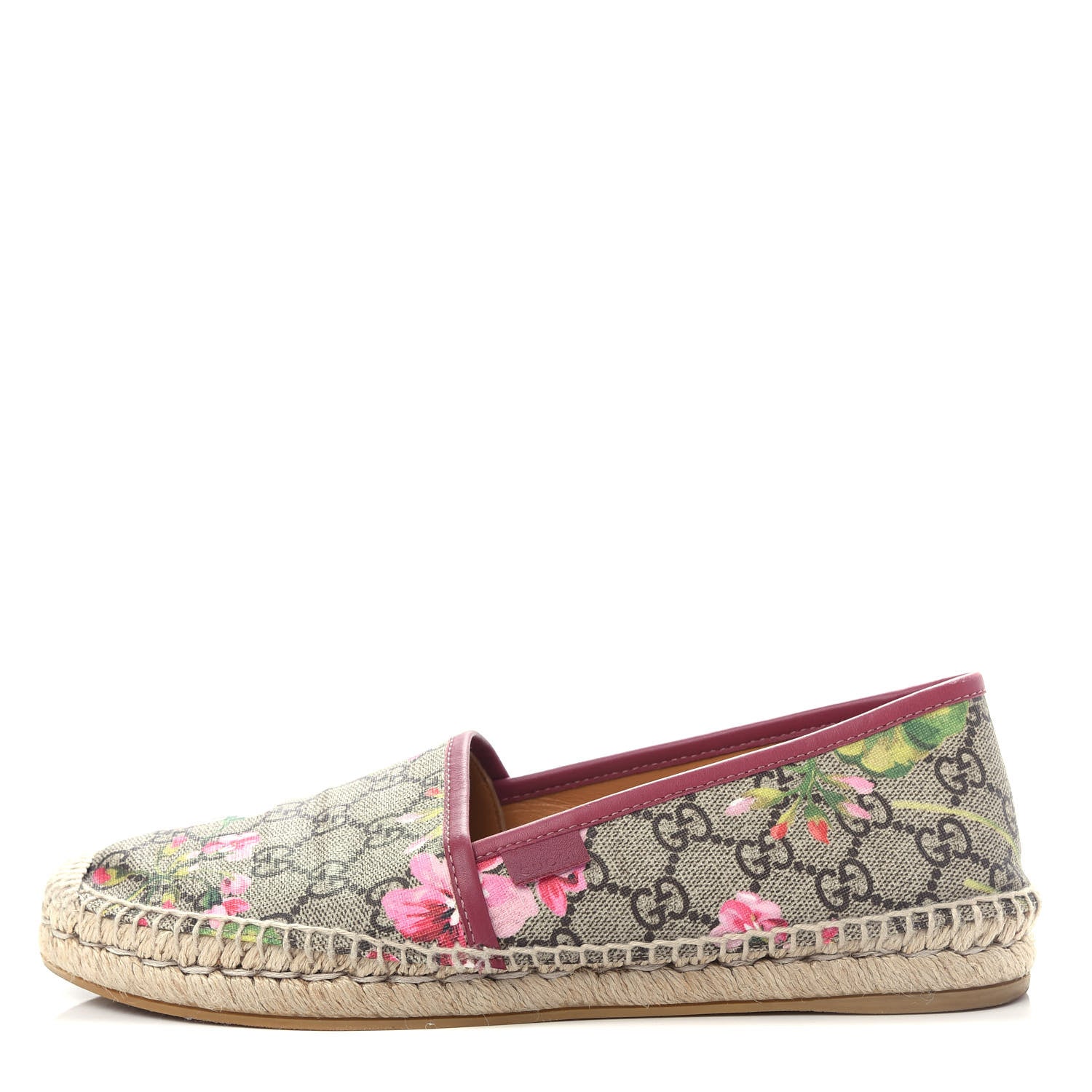 Gucci GG Supreme Monogram Blooms Espadrilles 39.5 Beige Multicolor Dry Rose 1 of 10