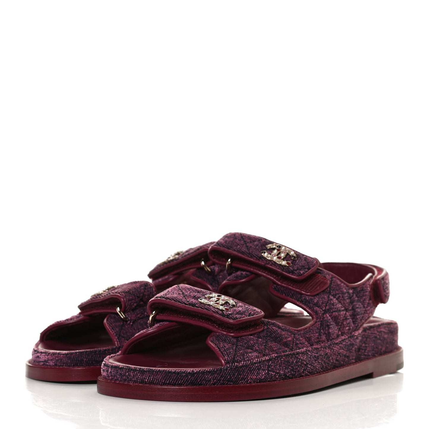 Velvet Velcro Dad Sandals 37.5 Pink