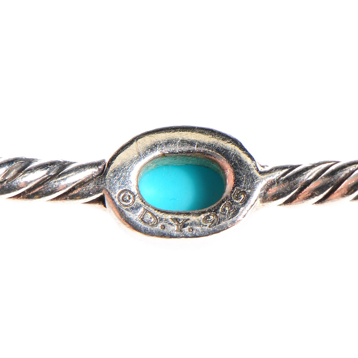 Sterling Silver Turquoise Color Classics Cable Bangle Bracelet Set of 2