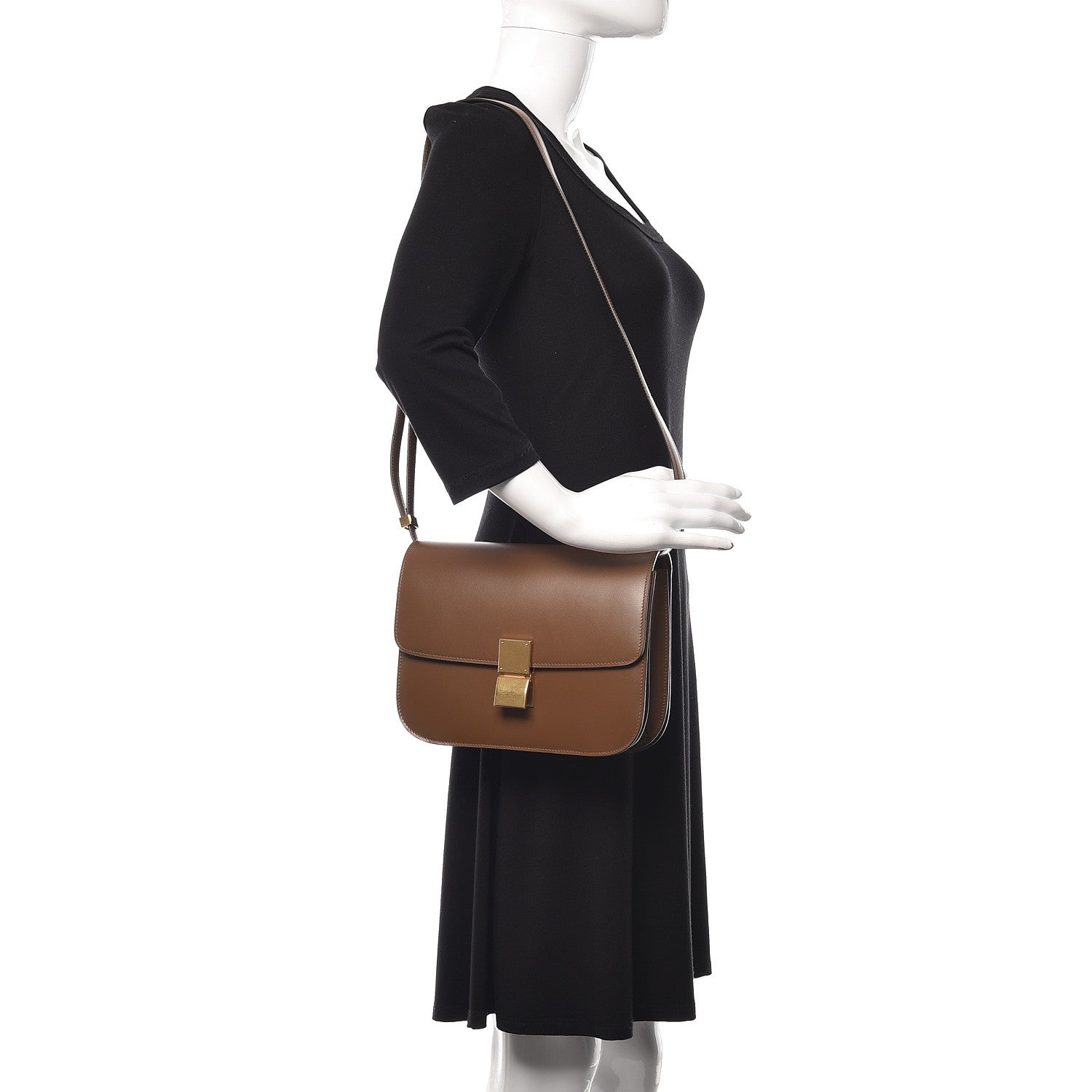 Celine Box Calfskin Medium Classic Box Flap Bag Camel 2 of 9