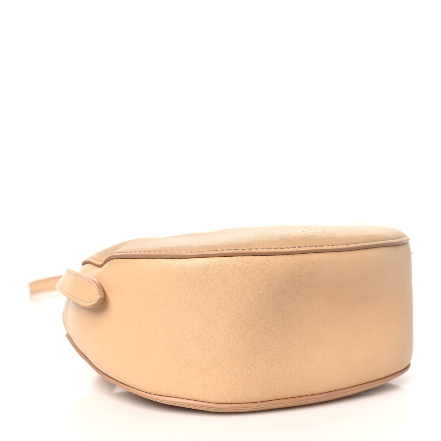 Small Grain Calfskin Kiss Bag Sandy Beige