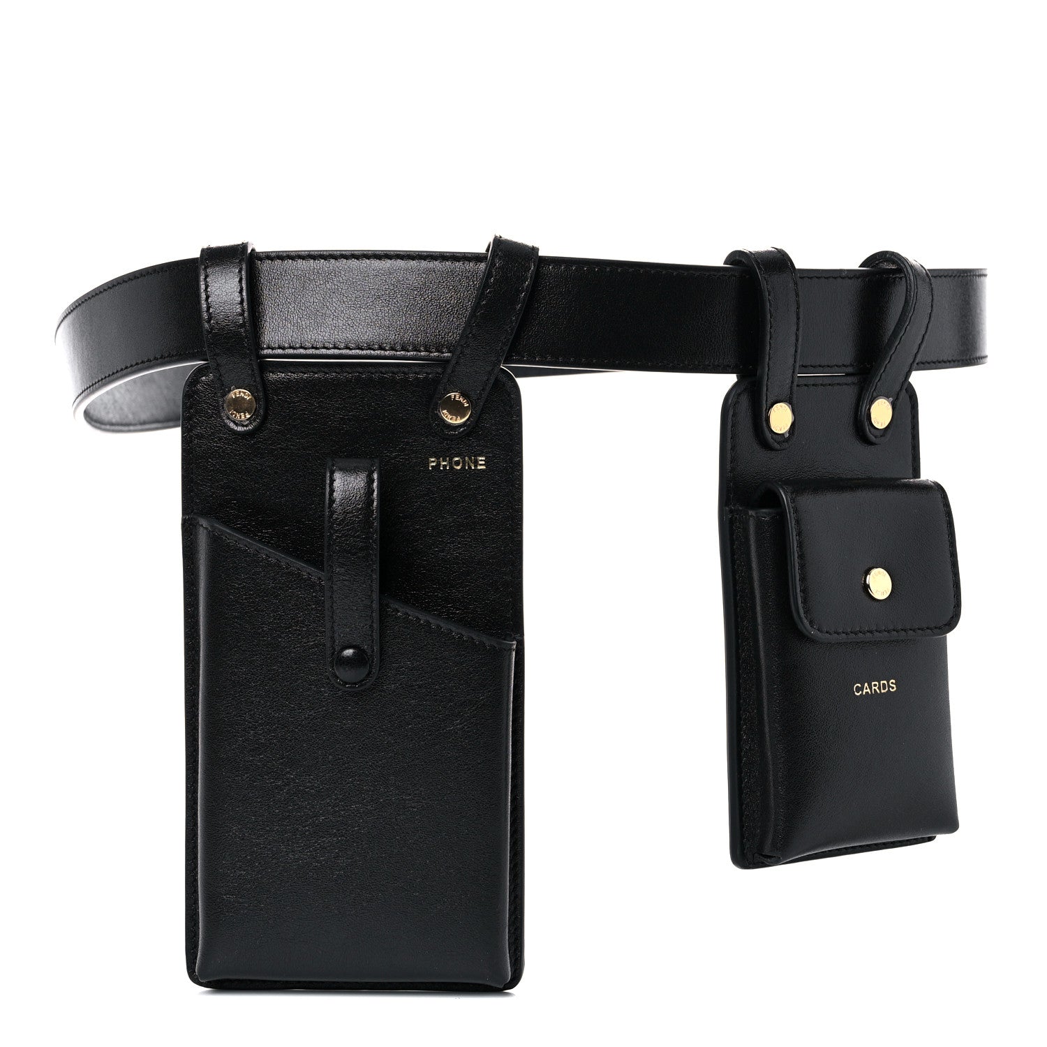 Fendi Vitello Glacier Utility Belt Pouch Black 2 of 10