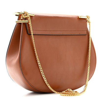 Chloe Suede Smooth Calfskin Drew Shoulder Bag Classic Tobacco 3 of 9