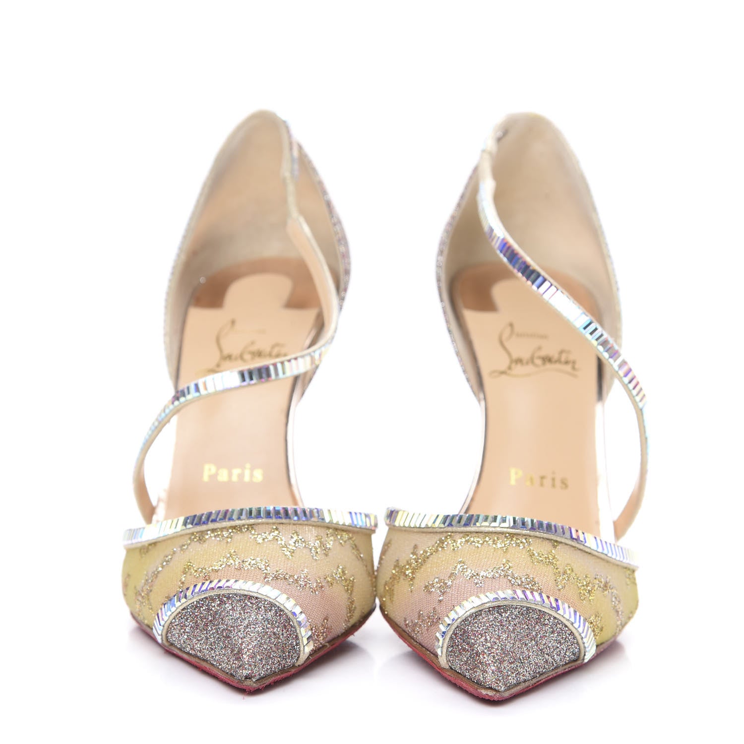 Christian Louboutin Mini Glitter Rete Tulle Chiara Diams 100 Pump 38.5 Version Multicolor 2 of 8